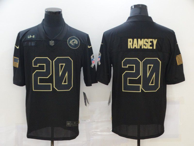 Men Los Angeles Chargers #20 Ramsey Black gold lettering 2020 Nike NFL Jersey